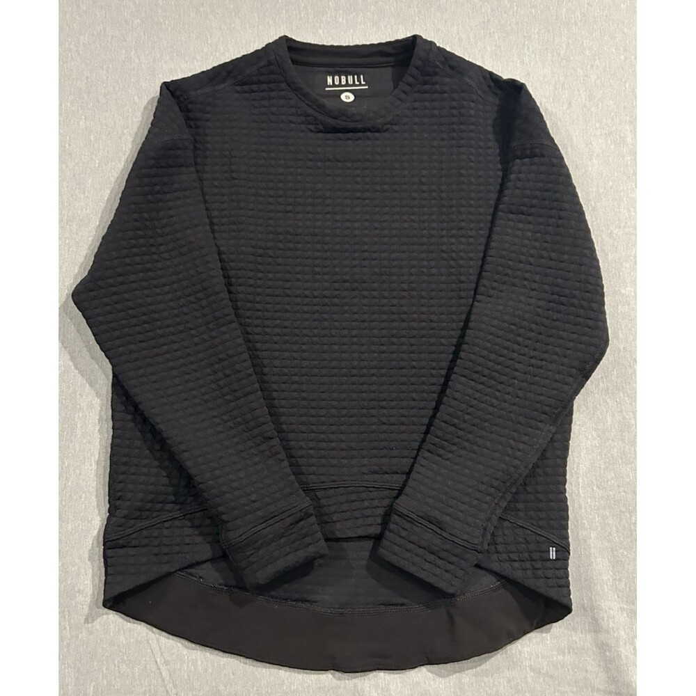 NOBULL Women’s Quilted Crew Sweatshirt Black Long Sleeve Shirt Size Small